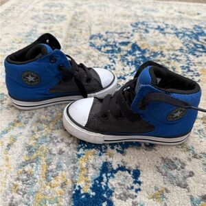 EUC Converse Kids High-Top Sneakers - Blue and Black Sz 8c